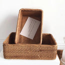 Cesta Organizadora Artesanal Retangular em Rattan Ferrazi
