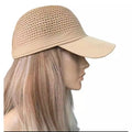 Chapéu Boné Feminino de Palha Aba Curva para Praia Ferrazi
