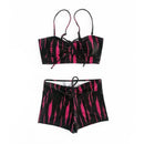 Conjunto Biquíni Feminino Cintura Alta Estilo Boxer Estampado Ferrazi