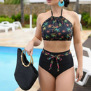 Conjunto Biquíni Feminino Cintura Alta com Top Faixa Ferrazi