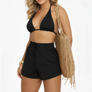 Conjunto Biquíni Feminino Cortininha com Shorts Saída de Praia Ferrazi