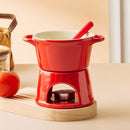 Conjunto Panela de Fondue de Chocolate e Queijo em Cerâmica