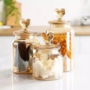 Pote de Vidro Hermético com Tampa de Coração Ferrazi