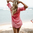 Saída de Praia Feminina Chemise Manga Longa com Bolsos Ferrazi