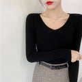 Suéter Feminino de Inverno com Decote em V Ferrazi