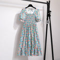 Vestido Feminino Midi Plissado Florido de Verão Ferrazi