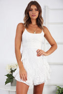 Vestido Feminino de Verão Curto Plissado Ferrazi