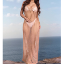 Vestido Saída de Praia Feminino Longo em Crochê Rendado Ferrazi