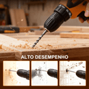 Conjunto de ferramentas 4 em 1: Adequado para baterias de iões de lítio: Berbequim de impacto + Chave de impacto + Berbequim elétrico + Rebarbadora angular. Motor potente | Durável, robusto e fiável. Ideal para remodelações, trabalhos em oficinas e repara